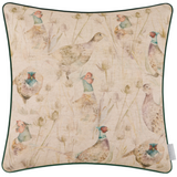 Bowmont Pheasant Printed Piped Cushion Natural Feather Filled Meadow Lane