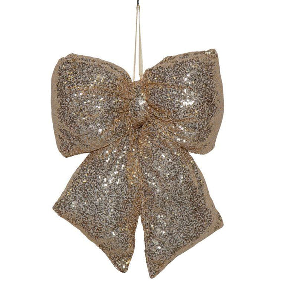 Medium Gold Glitter Bow – Christmas Decoration