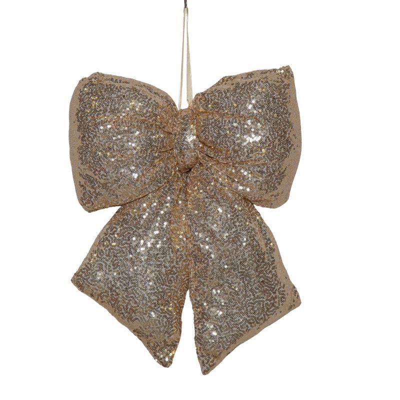 Medium Gold Glitter Bow – Christmas Decoration