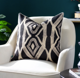 Cape Ikat Cushion Black Feather Filled ML