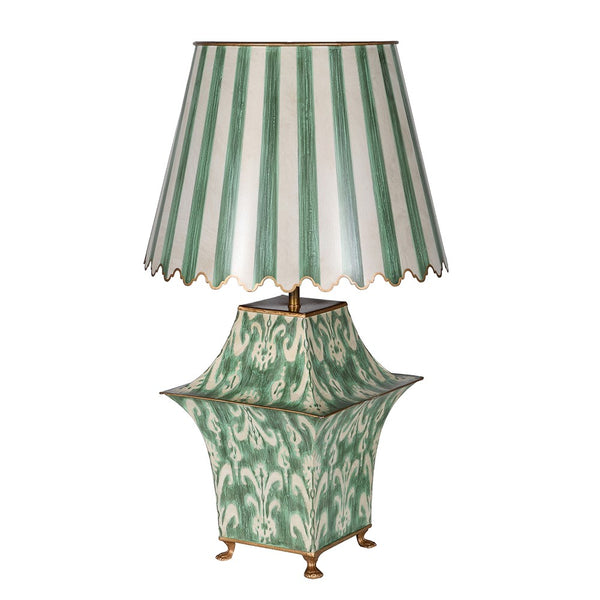 Catania Green Metal Ikat Table Lamp