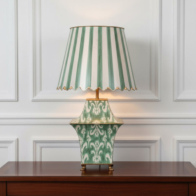 Catania Green Metal Ikat Table Lamp Meadow Lane 