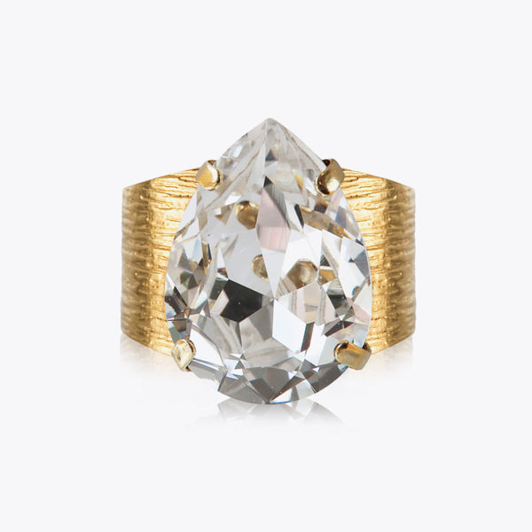 CLASSIC DROP RING GOLD CRYSTAL