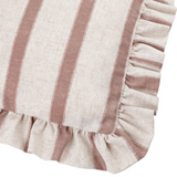 Connie Striped Ruffle Cushion Clay Pink Feather Filled MLH