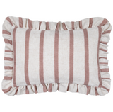 Connie Striped Ruffle Cushion Clay Pink Feather Filled Meadow Lane