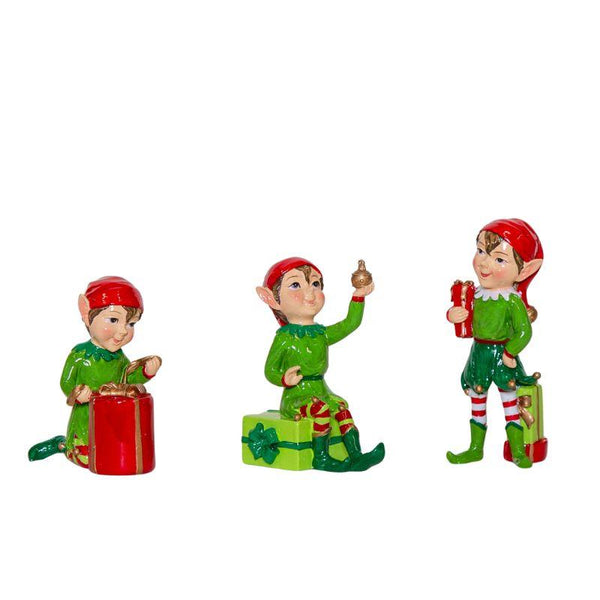 Elves with Presents – Set of 3 Figurines