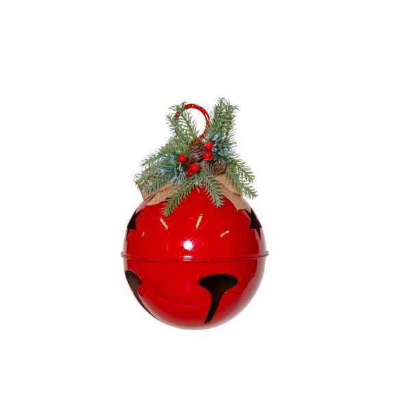 Red Metal Bell with Bow – Christmas Decoration
