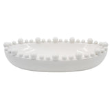 Decorative White Oval Bobble Bowl Meadow Lane