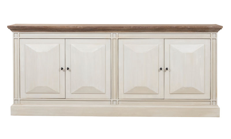 Devon 4 Door Sideboard - Rustic White /Oak Wash_ meadow lane 