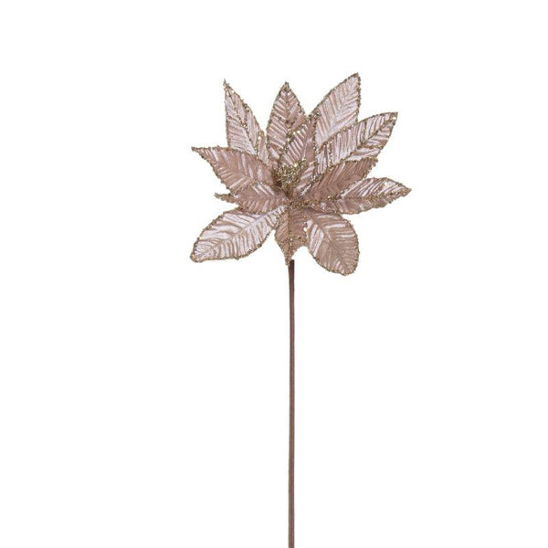 Champagne Poinsettia Flower– Holiday Accent