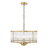 Eva 3 Light Pendant Antique Bronze and Glass