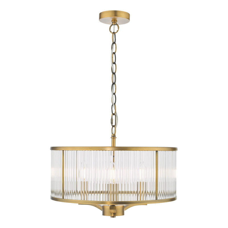 Eva 3 Light Pendant Antique Bronze and Glass