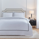 Elara Embroidered 100% Cotton Duvet Cover Double Set Black Meadow Lane
