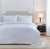 Elara Embroidered 100% Cotton Duvet Cover King Set White Meadow Lane