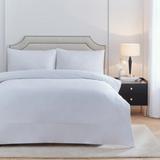 Elara Embroidered 100% Cotton Duvet Cover Super King Set White Meadow Lane