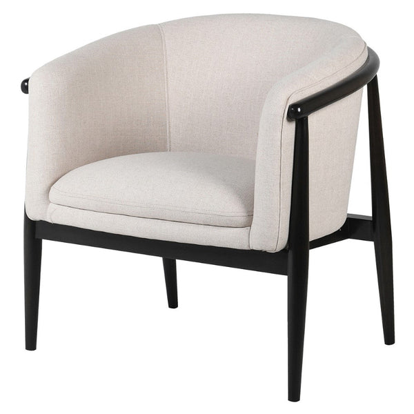 Eolann Linen Curve Chair with Black Frame Meadow Lane