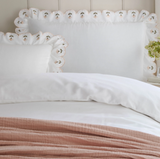 Florrie Embroidered Cotton Duvet Cover Single Set Peach MLH