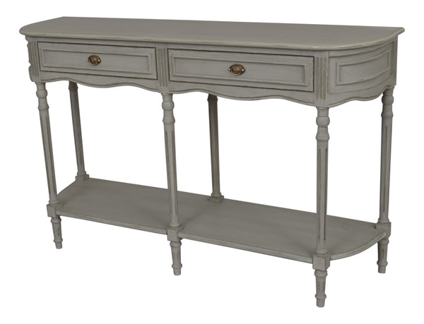 Heritage Silver Console table with 2 Drawers & 1 Shelf