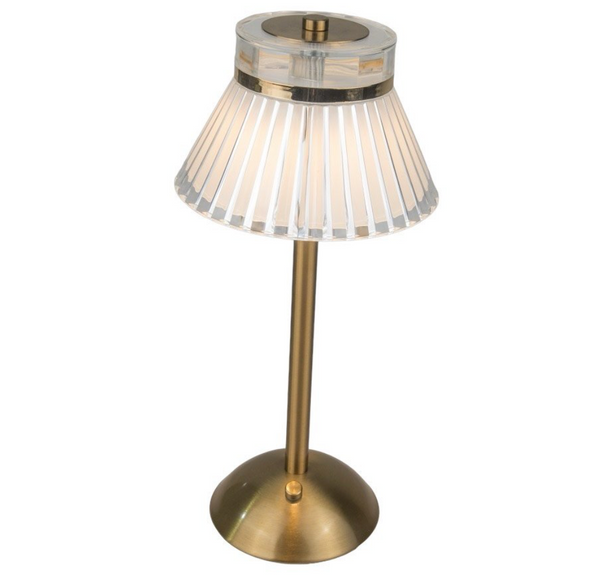 LED Gold Metal and Acrylic Rechargeable Touch Table Lamp Meadow lane 