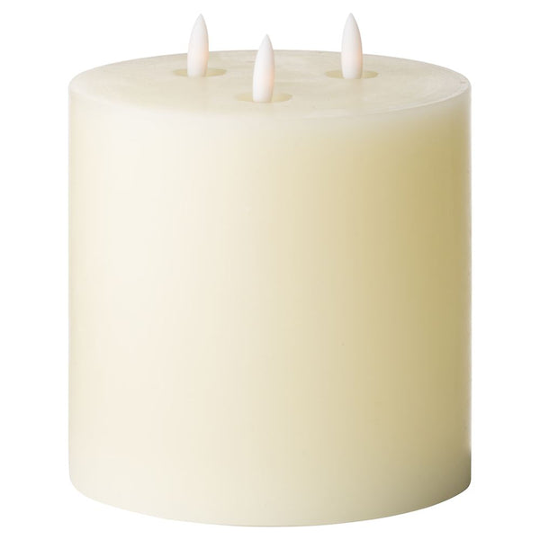 LUXE COLLECTION 6"X6" IVORY NATURAL GLOW LED WAX CANDLE