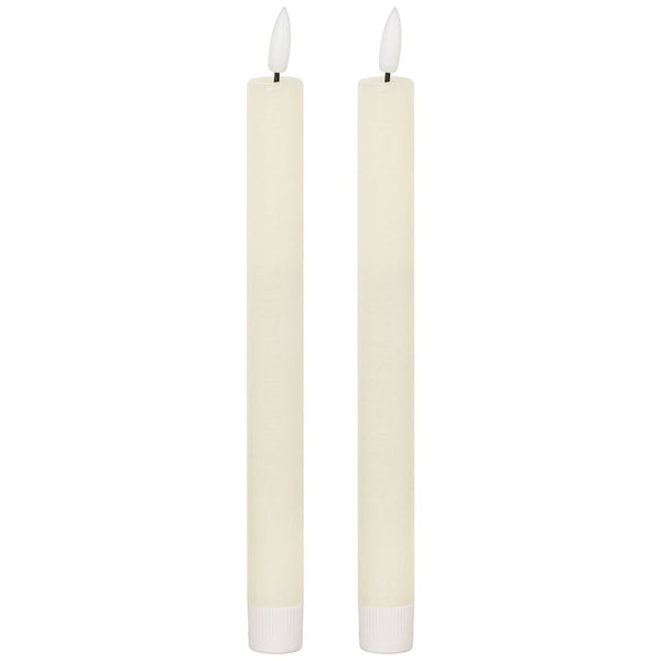 LUXE NATURAL GLOW S/2 IVORY LED DINNER CANDLES
