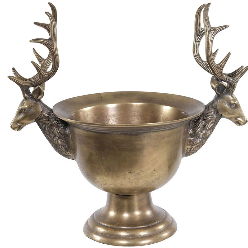 Large antique Brass Stag Champagne bucket