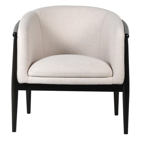 Eolann Linen Curve Chair with Black Frame
