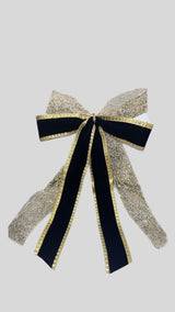 Meadow Lane Navy Bow with Gold Star Trim 48cm