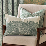 Marigold Embroidered Cushion Leaf Green Feather Filled ML