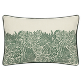 Marigold Embroidered Cushion Leaf Green Feather Filled Meadow Lane