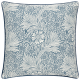 Marigold Piped Jacquard Cushion Indigo Feather Filled Meadow Lane