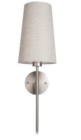 Rechargeable LED Brushed Nickel Wall Lamp and Shade Meadow Lane