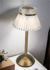 LED Gold Metal and Acrylic Rechargeable Touch Table Lamp