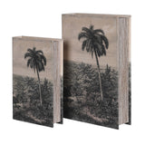 Set of 2 Palm Tree Book Boxes Meadow Lane