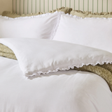 Tilly 100% Cotton Ruffle Duvet Cover Double Set White MLH