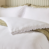 Tilly 100% Cotton Ruffle Duvet Cover King Set White MLH
