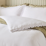 Tilly 100% Cotton Ruffle Duvet Cover Super King Set White MLH