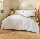Tilly 100% Cotton Ruffle Duvet Cover Super King Set White Meadow Lane