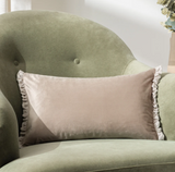 Tilly Velvet Reversible Cushion Oyster/Lace Feather Filled MLH