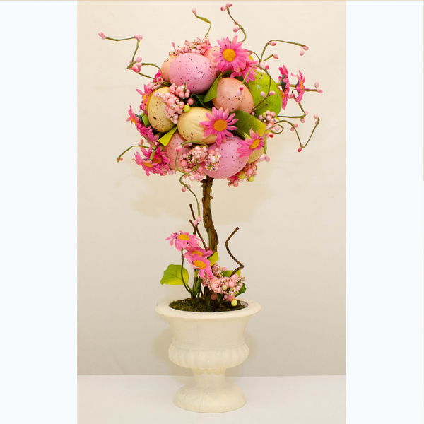 Pink blossom topiary tree 38 cm