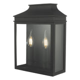 Vapour 2 Light Coach Lantern Outdoor Wall Light Matt Black IP44