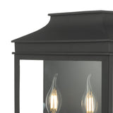 Vapour 2 Light Coach Lantern Outdoor Wall Light Matt Black IP44