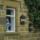 Vapour 2 Light Coach Lantern Outdoor Wall Light Matt Black IP44