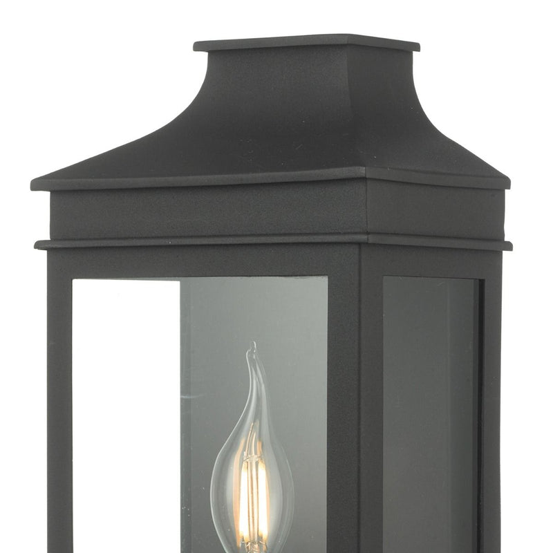 Vapour Coach Lantern Outdoor Wall Light Matt Black IP44