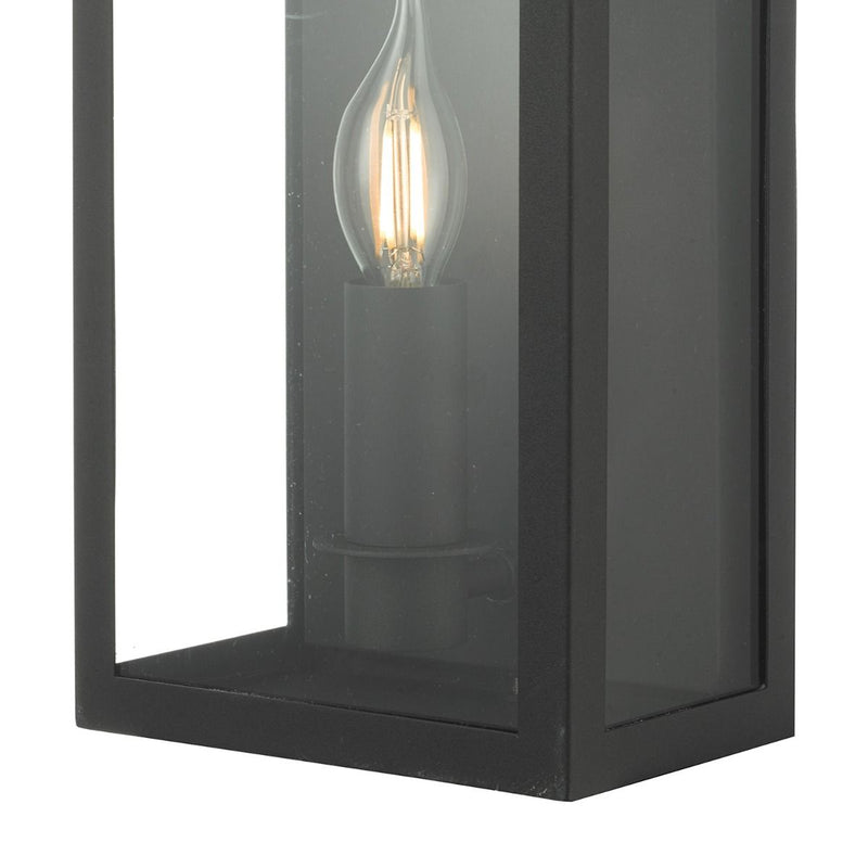 Vapour Coach Lantern Outdoor Wall Light Matt Black IP44