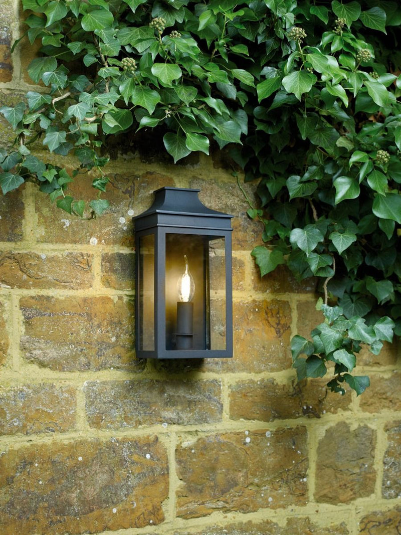 Vapour Coach Lantern Outdoor Wall Light Matt Black IP44