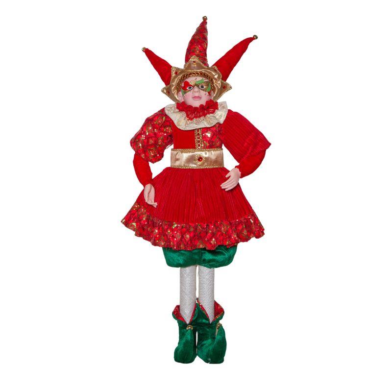 Red Jester Figurine – Festive Decoration - 90СМ