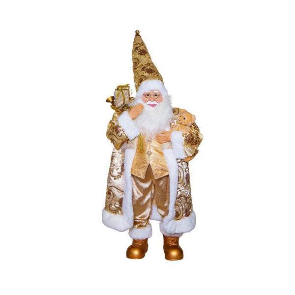 Gold Santa Figurine– Holiday Decoration