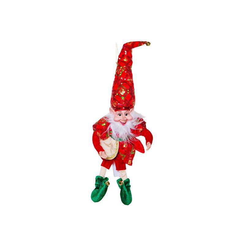Red Elf Figurine – Holiday Ornament