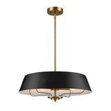 Luella 4lt Duo-Mount Pendant - Black & Brass